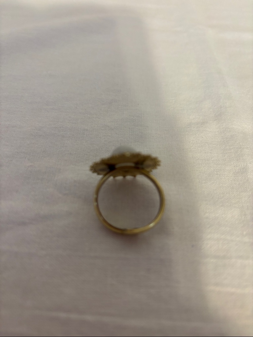 Gold-Tone Moonstone Adjustable Sunburst Statement Ring - size 9.5 - Picture 4 of 11